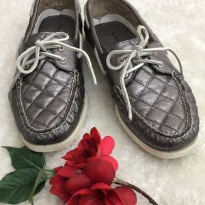 Sperry | Gun Metal Leather Top Siders